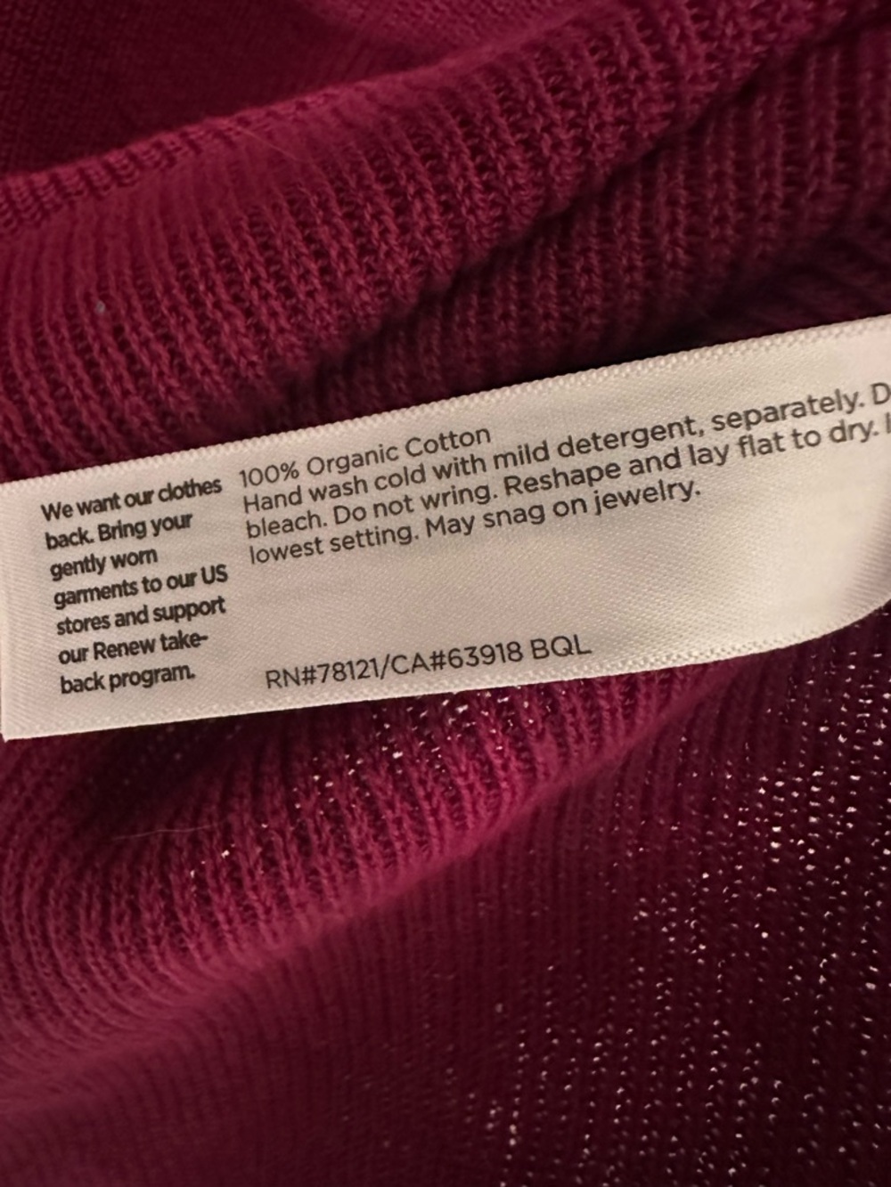 Eileen Fisher V-Neck Organic Cotton Pullover Sweater - Picture 5 of 6